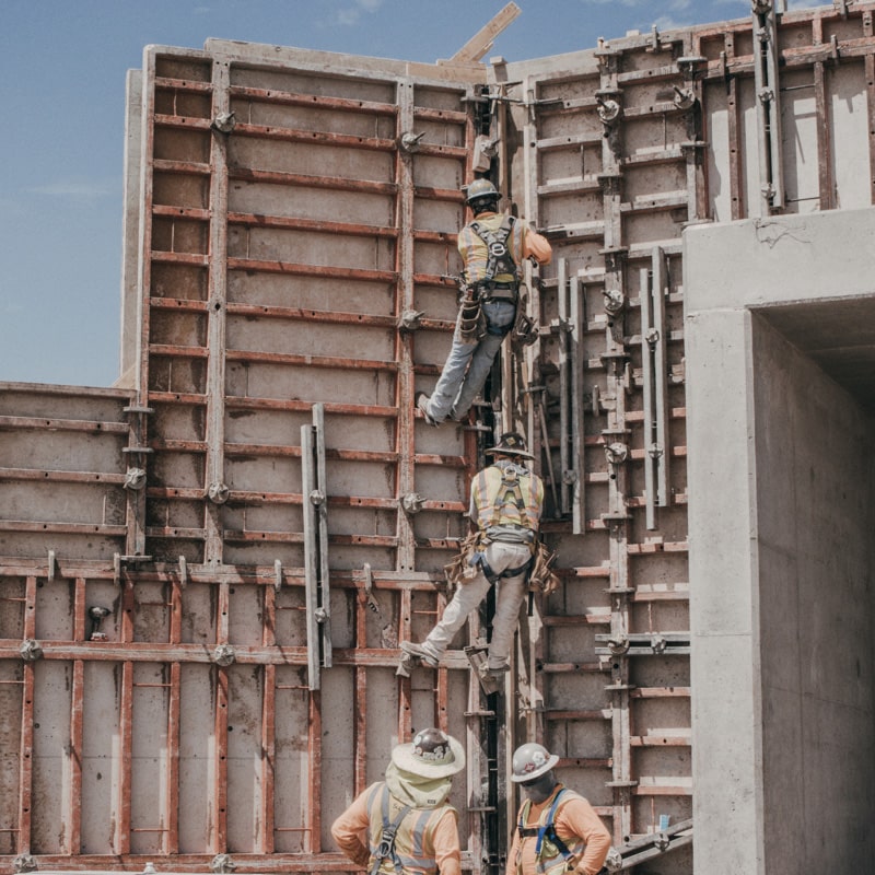 Superior Construction Crew forming a concrete wall